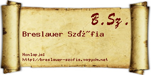 Breslauer Szófia névjegykártya